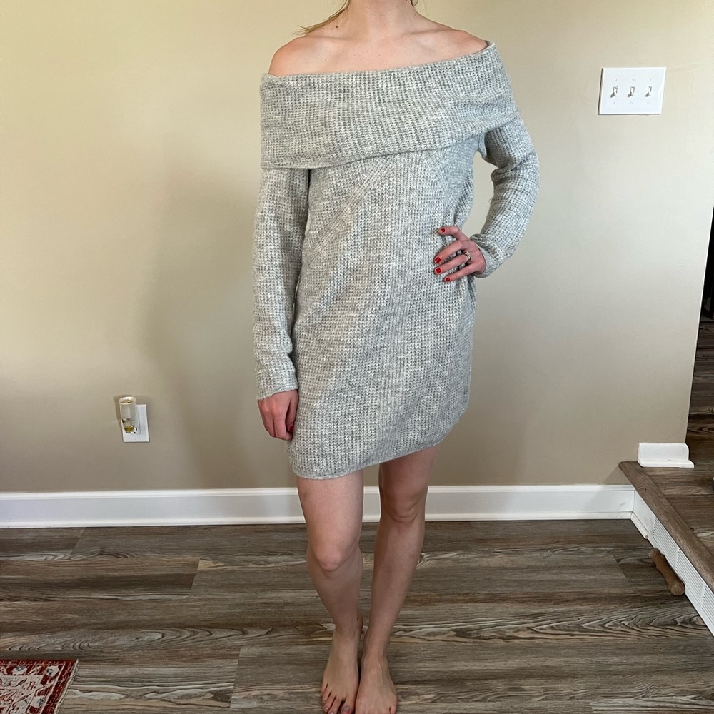 Grey sweater dress